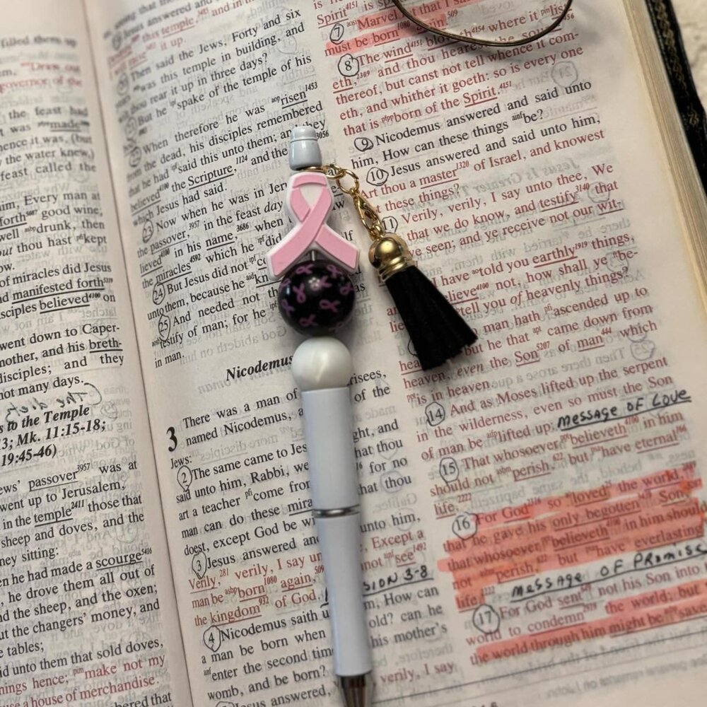Beadable Pen "Breast Cancer Awareness " #37